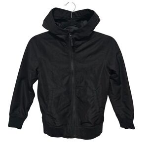 The Place Kids Black Hooded Zip Up Bomber‎ Jacket Size M 7 8